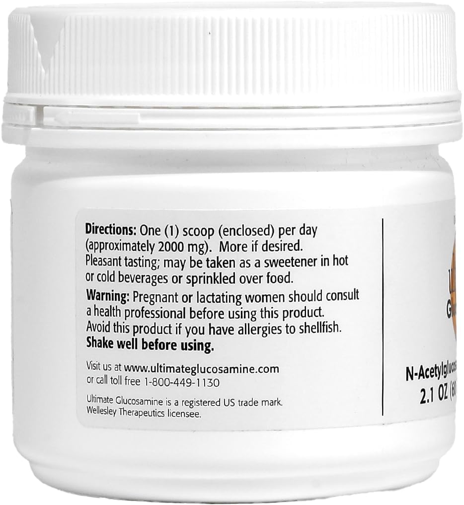 Ultimate Glucosamine for Joint Repair, Mobility & Comfort - Wellesley Therapeutics Inc. - Non-GMO, Gluten-Free, Dairy-Free - 60g, 30 Servings