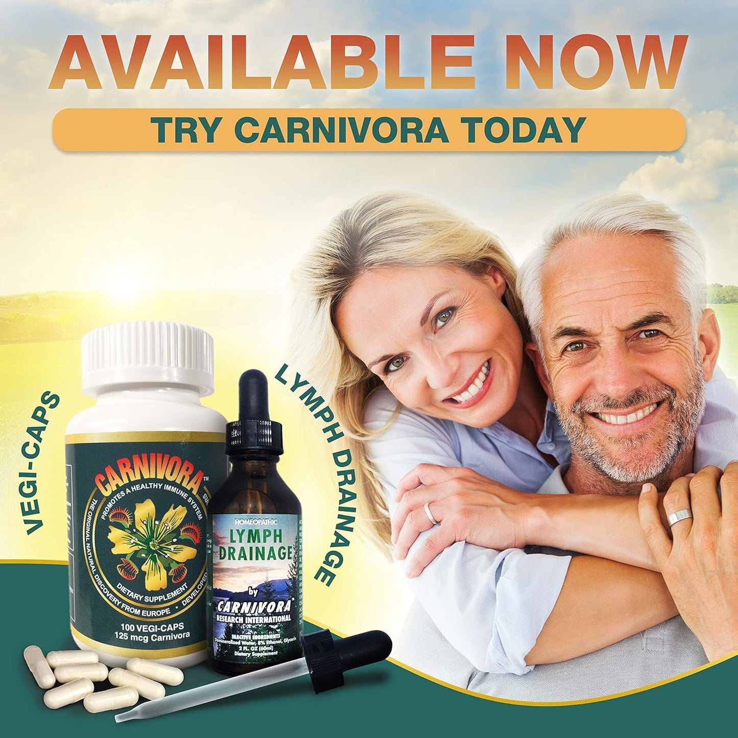 Ultimate Immune Support Bundle: Carnivora Vegi Caps and Lymph Drainage Flush - 1 Bottle Each