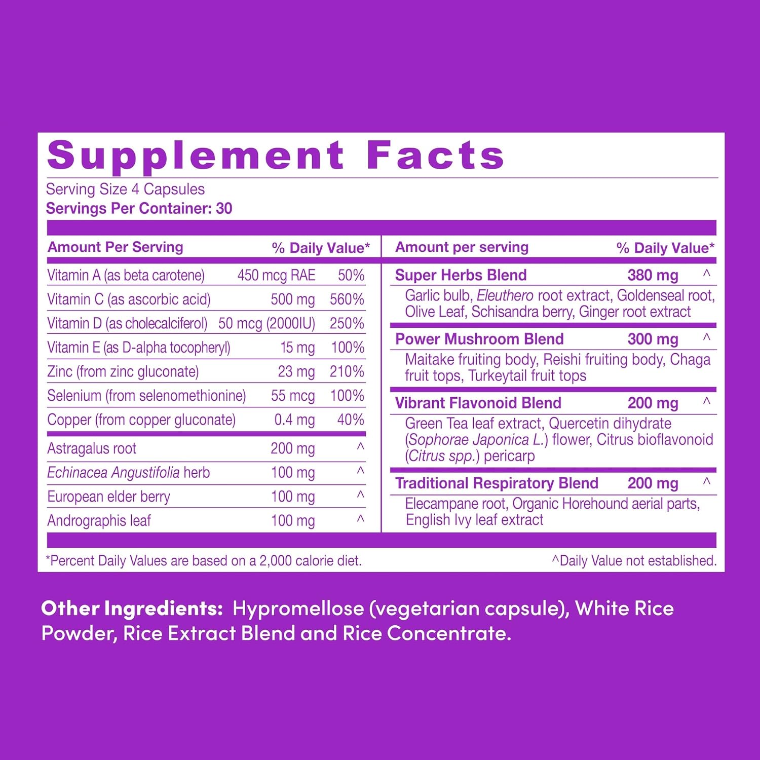 Ultimate Immune Support Multivitamin with Vitamin C, D, E, Zinc, Elderberry, and Echinacea - Natural Daily Defense & Antioxidant Boost