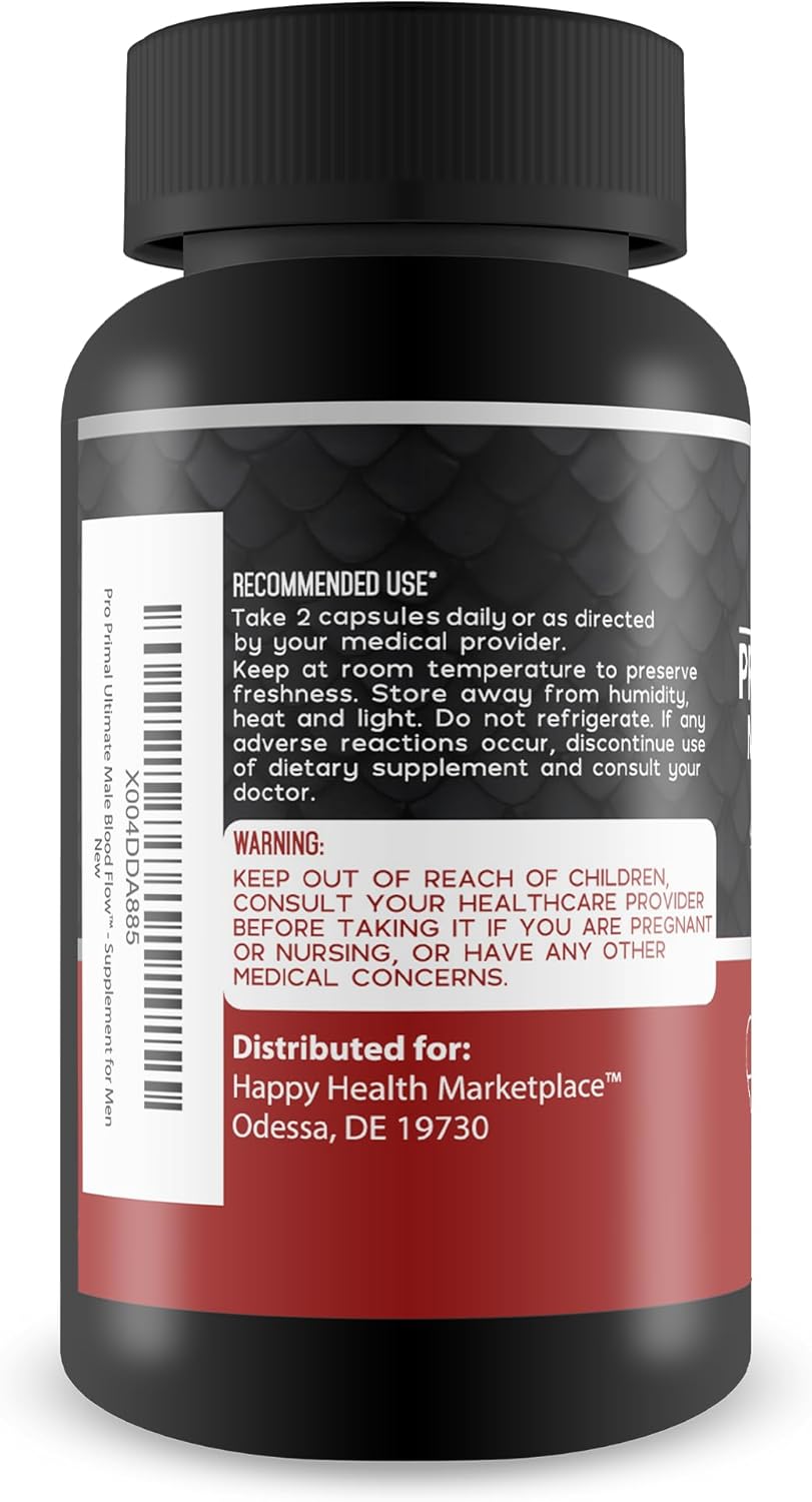 Ultimate Male Blood Flow Support Supplement for Whole Body Circulation - Pro Primal X Formula
