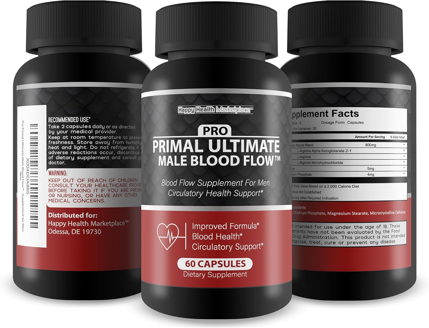 Ultimate Male Blood Flow Support Supplement for Whole Body Circulation - Pro Primal X Formula