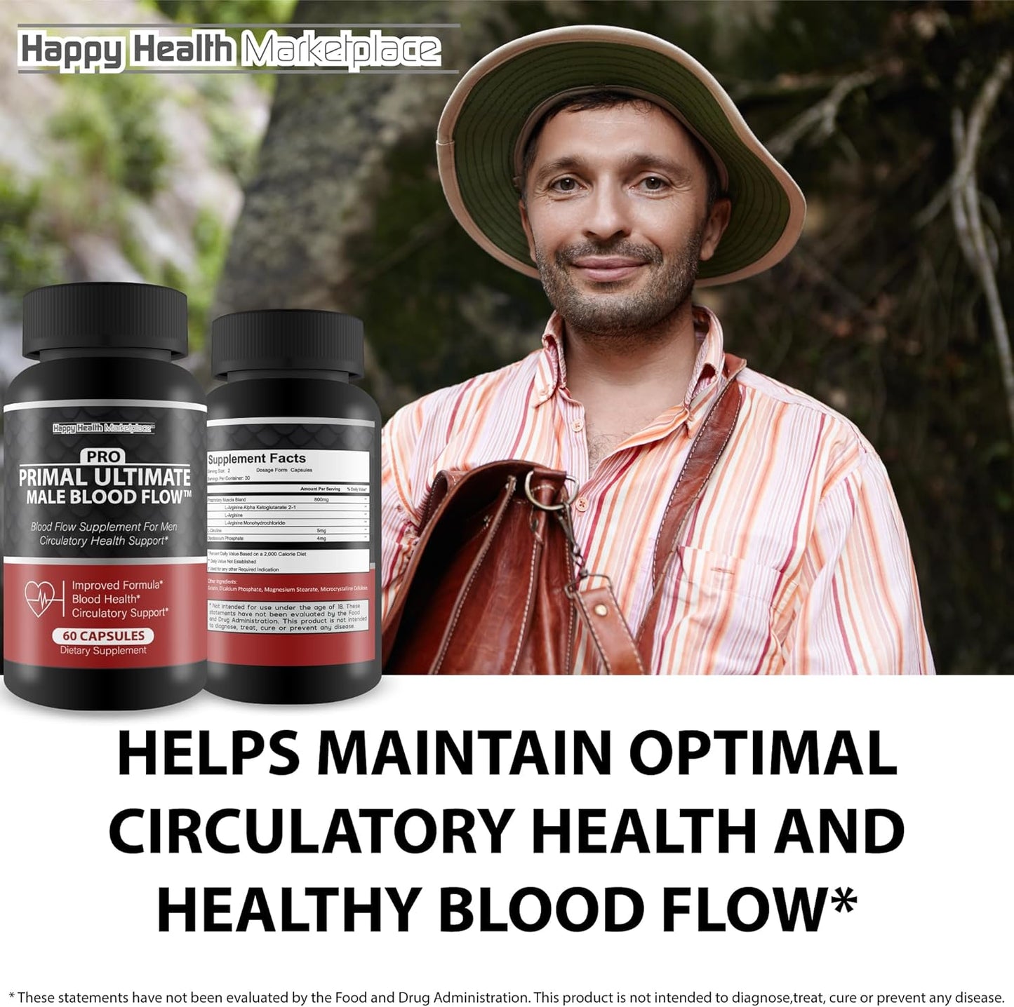 Ultimate Male Blood Flow Support Supplement for Whole Body Circulation - Pro Primal X Formula