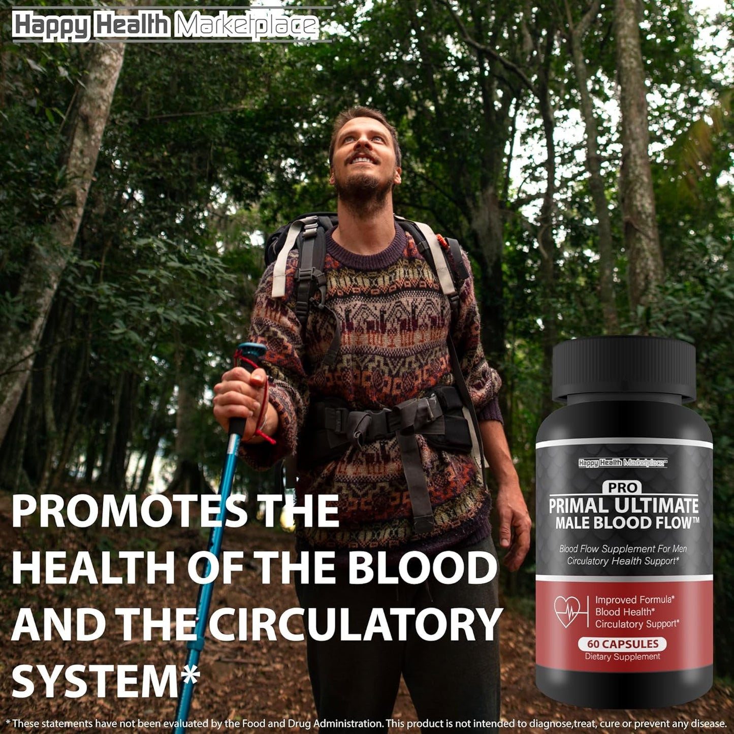 Ultimate Male Blood Flow Support Supplement for Whole Body Circulation - Pro Primal X Formula