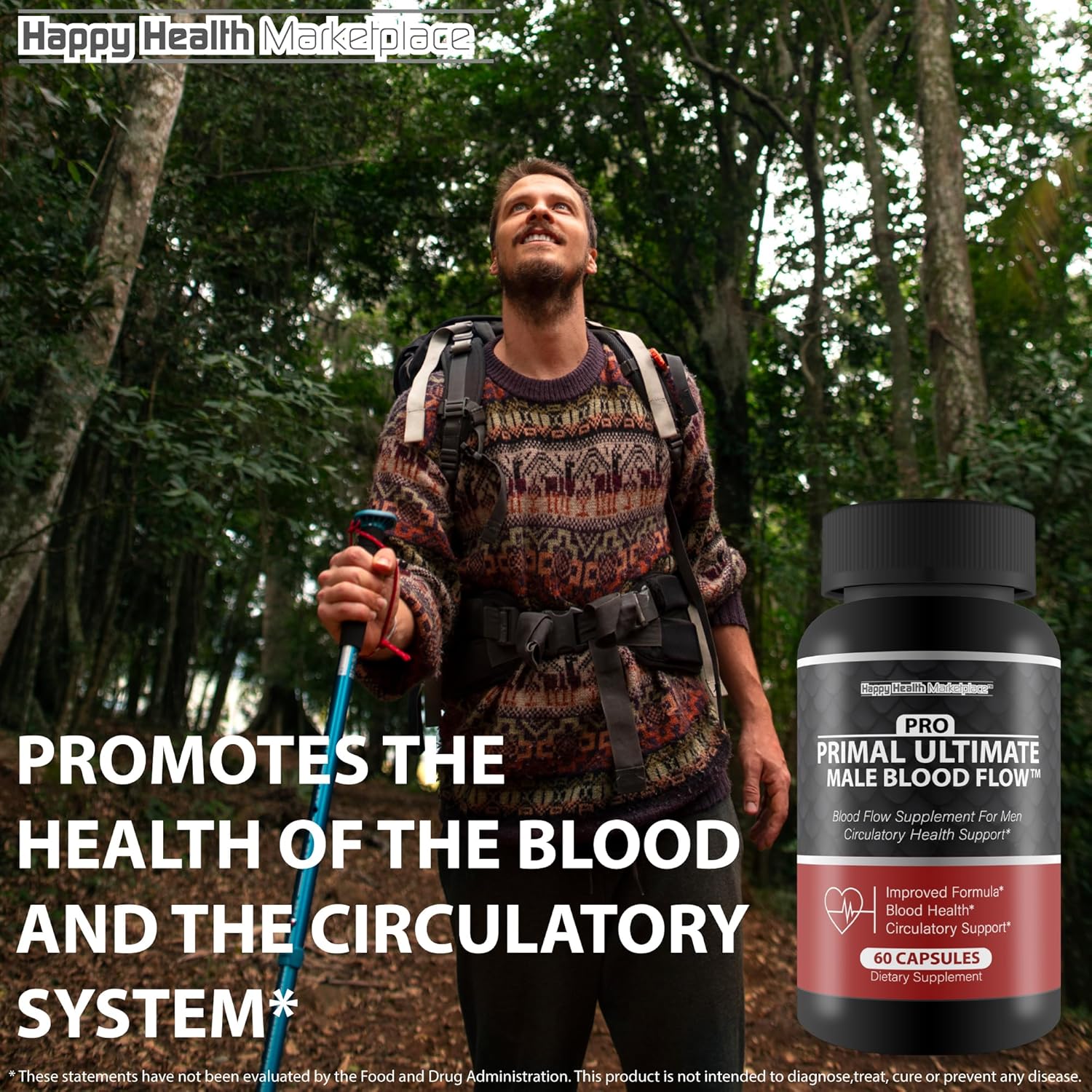 Ultimate Male Blood Flow Support Supplement for Whole Body Circulation - Pro Primal X Formula