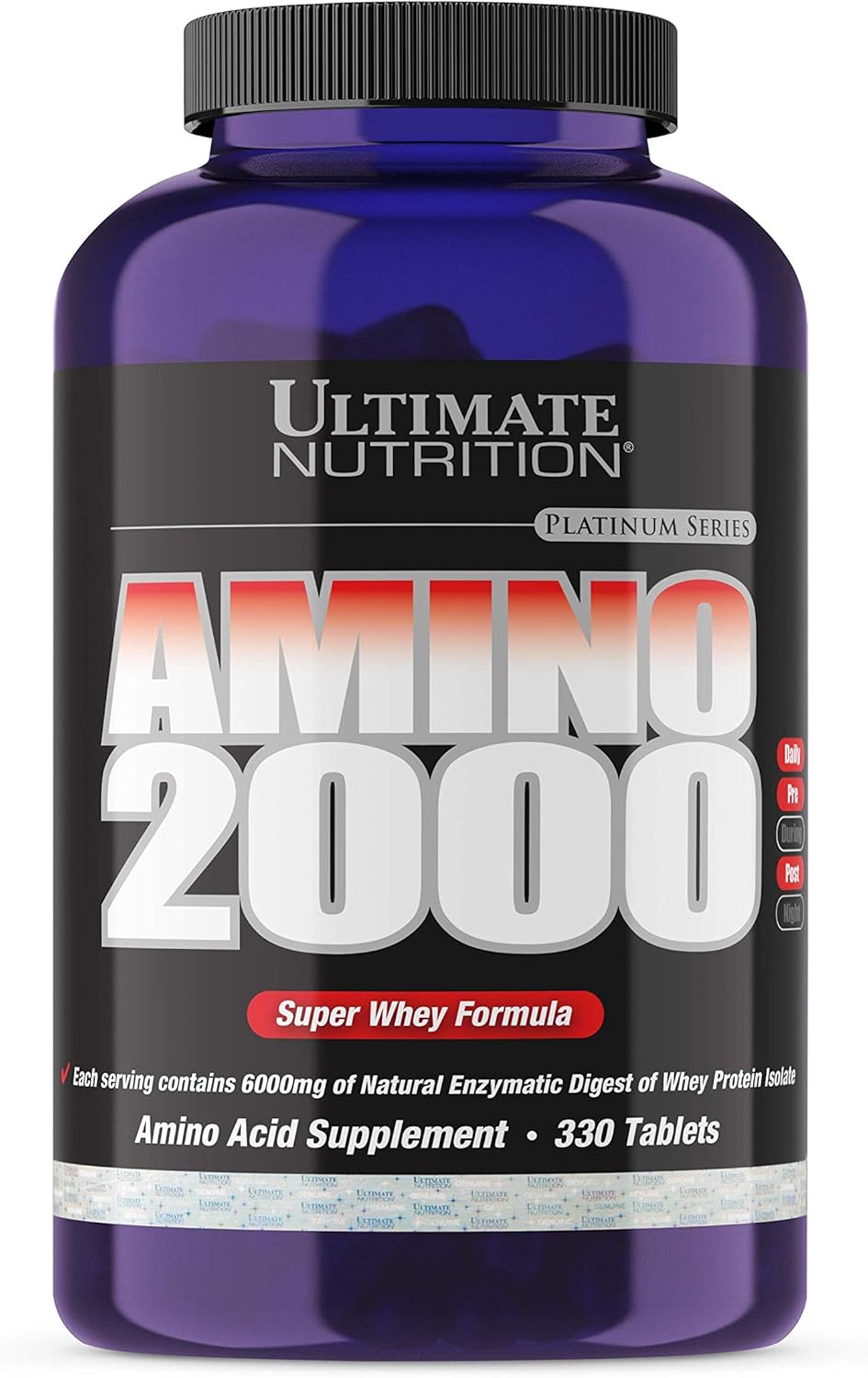 Ultimate Nutrition Amino 2000: BCAA Supplement for Muscle Building & Recovery, Lean Muscle, Athletic Performance - Whey Protein Isolate, 330 Tablets