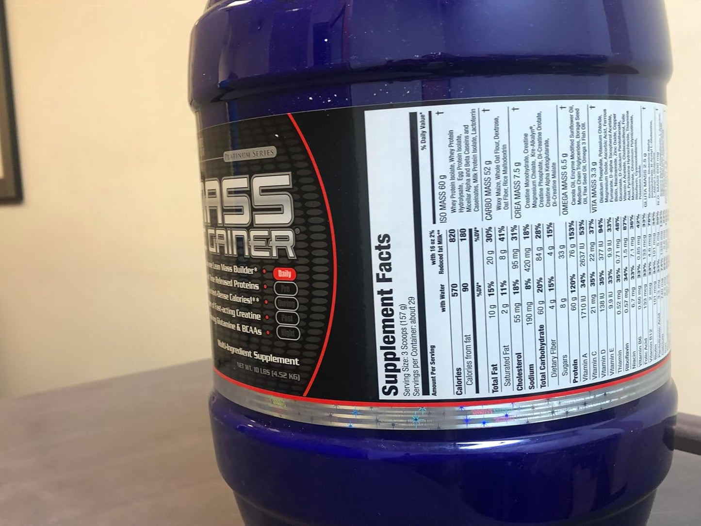Ultimate Nutrition ISO Mass Xtreme Gainer Chocolate Protein Powder - 10 LBS, 60g Protein, Whey Isolate for Lean Muscle Gain - 30 Servings