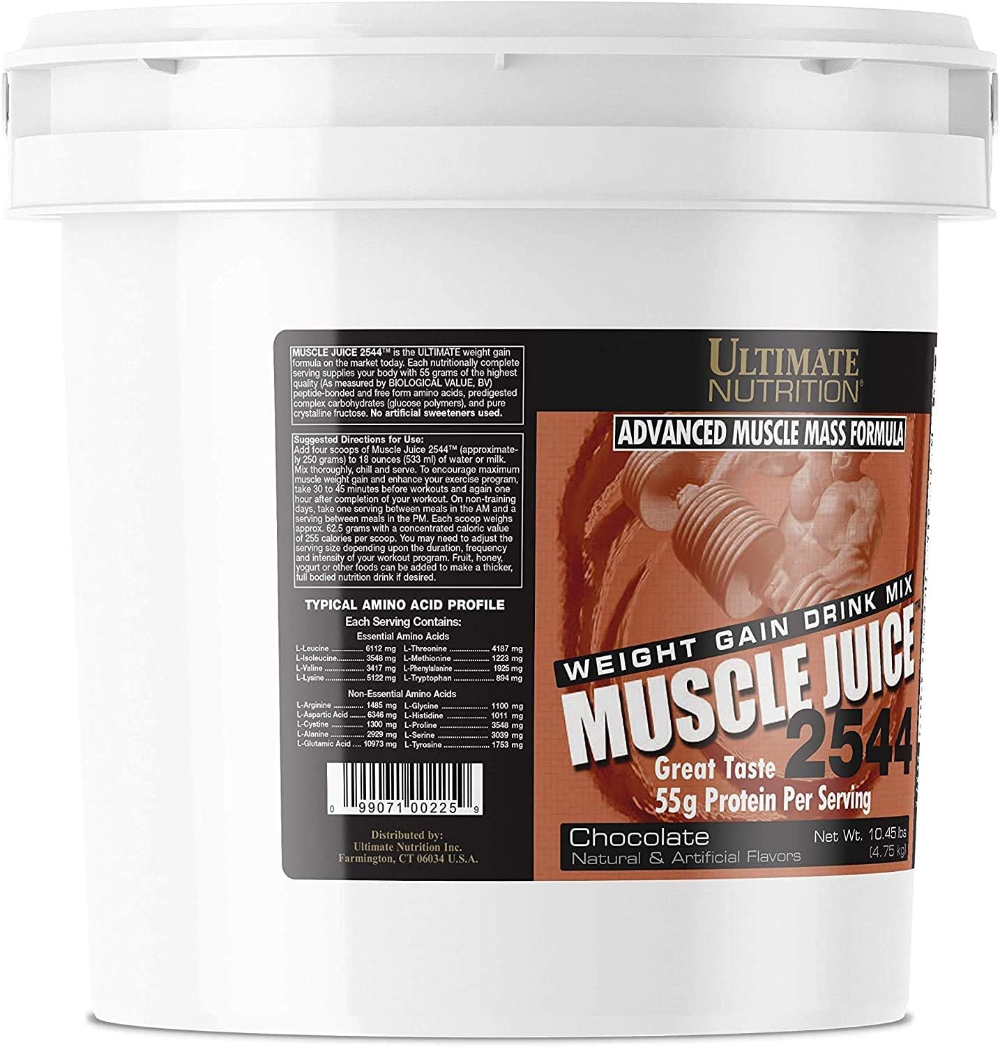 Ultimate Nutrition Muscle Juice 2544 Chocolate Weight Gain Drink Mix - 10.45 lbs - Whey Protein Blend for Lean Muscle Mass