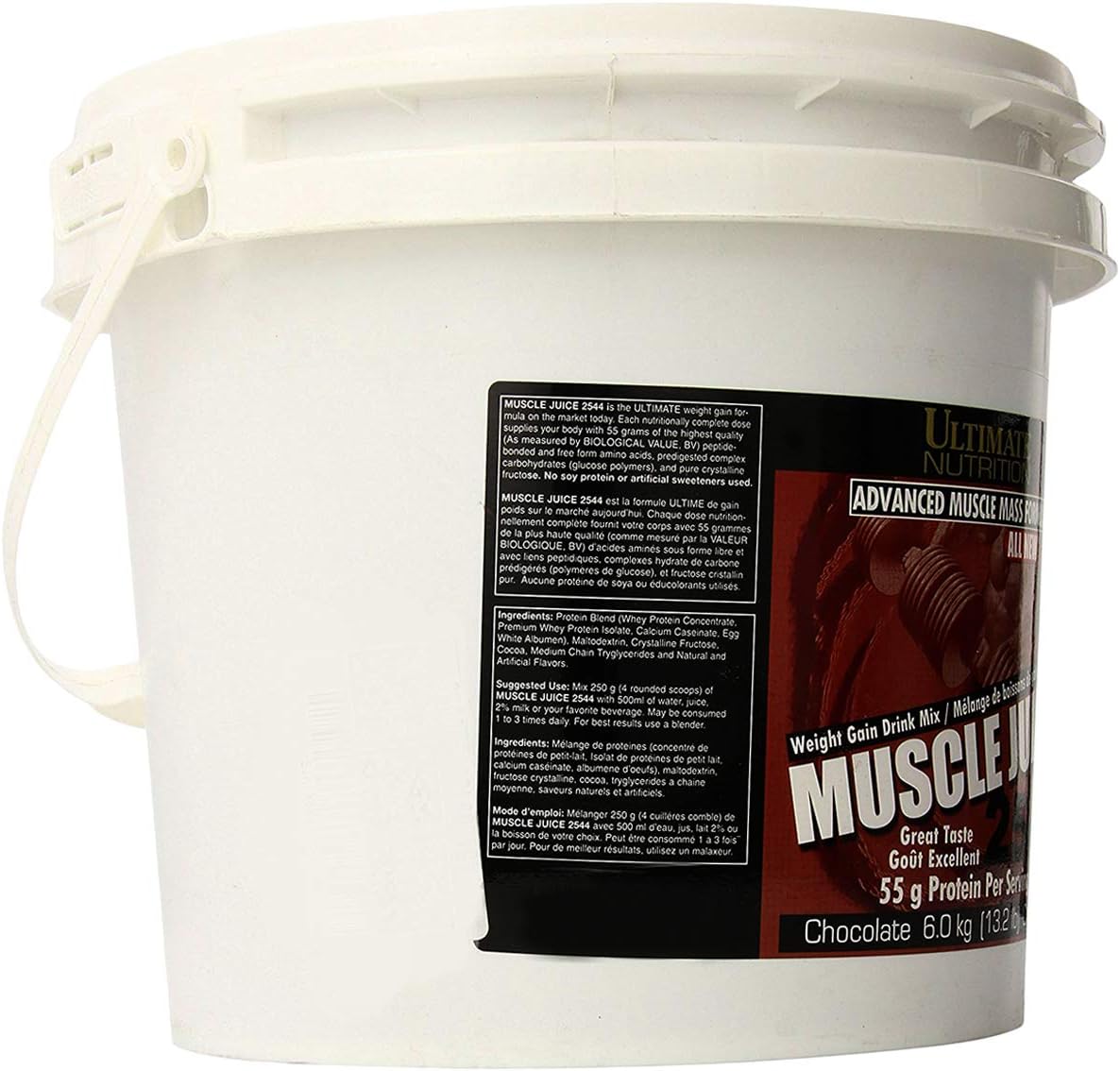 Ultimate Nutrition Muscle Juice 2544 Chocolate Whey Protein Isolate Drink Mix - 55g Protein Per Serving - 13.2lb Container