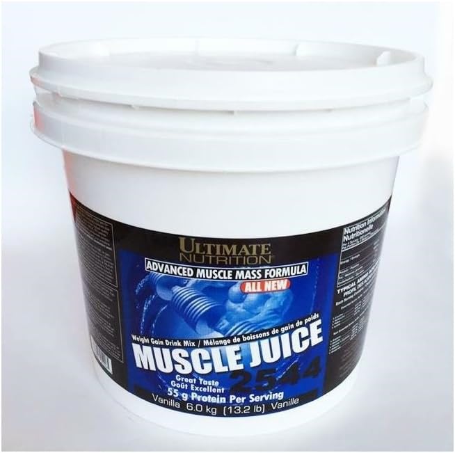 Ultimate Nutrition Muscle Juice 2544 Vanilla Whey Protein Isolate Drink Mix - High Calorie Weight Gain Supplement with 55g Protein - 13.2 lbs