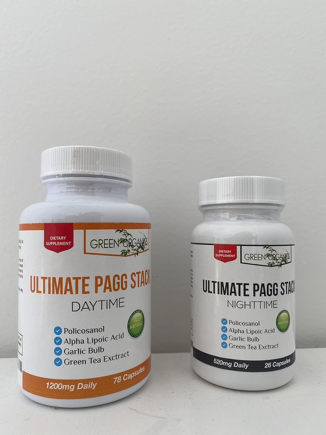 Ultimate PAGG Stack™ 4 Hour Body Supplement with Green Organics - Policosanol, Alpha Lipoic Acid, Green Tea Flavonols, Garlic Extract