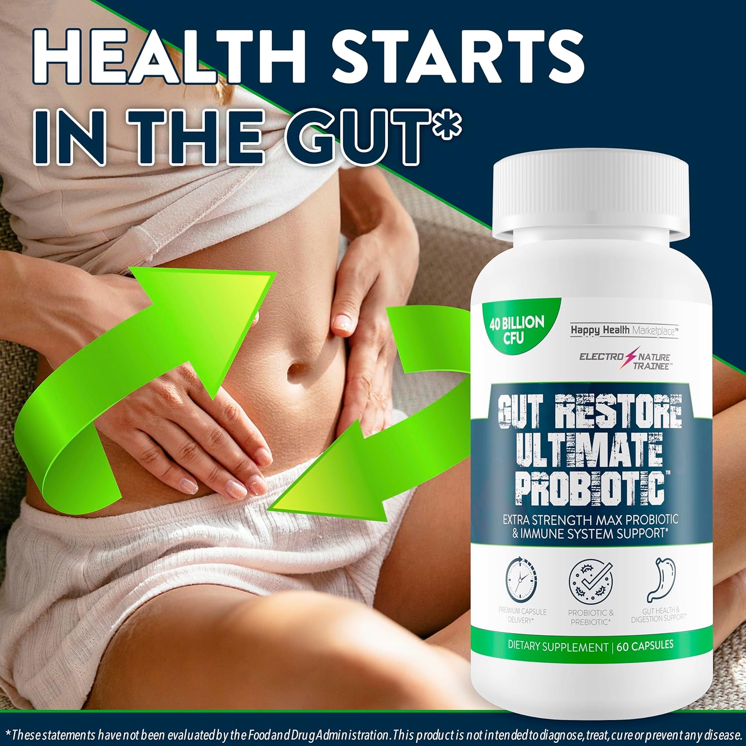 Ultimate Probiotic for Gut Health and Immune Support - Natural Balance for Body and Mind - Enhance Energy and Mood - Promote Healthy Blood Sugar
