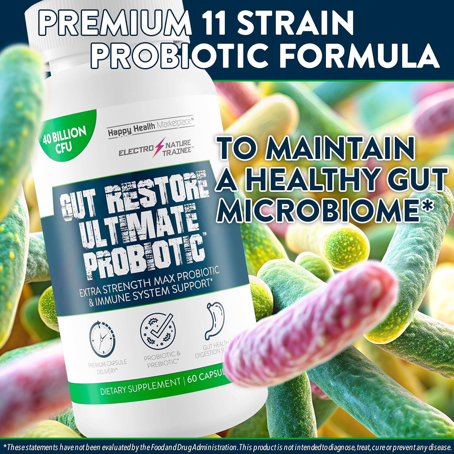 Ultimate Probiotic for Gut Health and Immune Support - Natural Balance for Body and Mind - Enhance Energy and Mood - Promote Healthy Blood Sugar