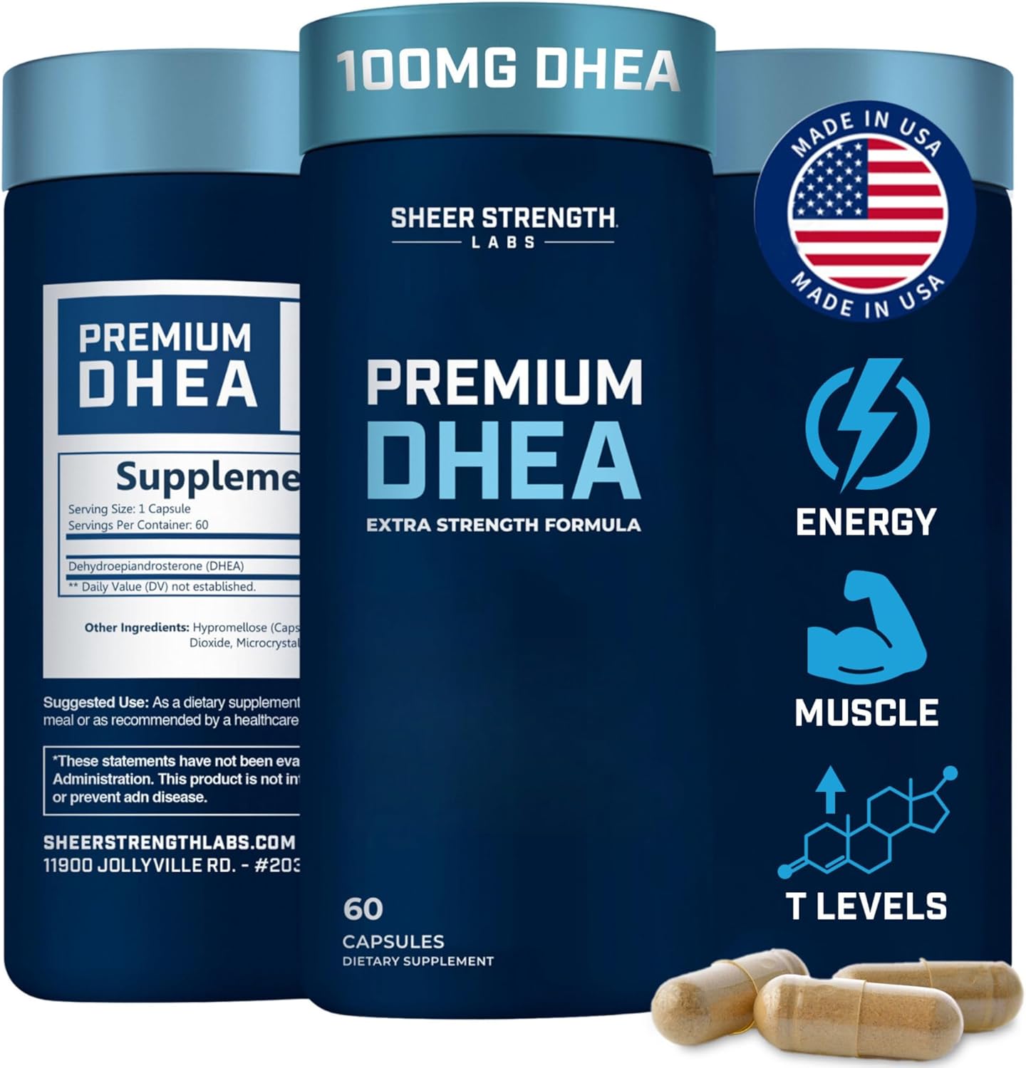 Ultimate T Boosting Stack for Men - Sheer Strength Labs DHEA & Sheer Alpha Supplement