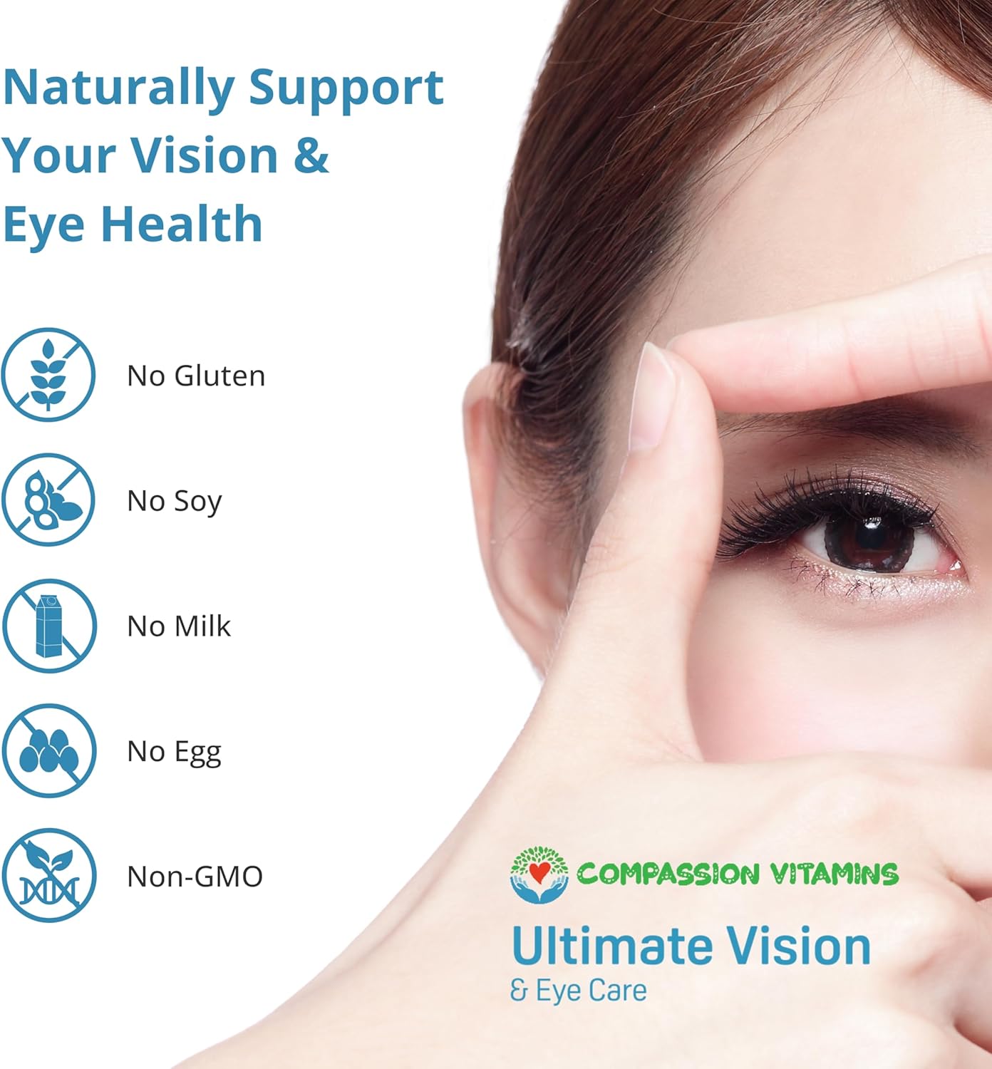 Ultimate Vision Care Supplement with Areds 2 Formula - 60ct - Lutein, Zinc, Vitamin A, Bilberry, Turmeric