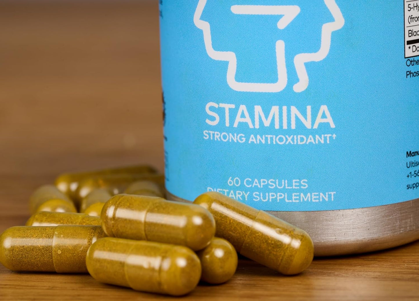 Ultisana Stamina Strong Antioxidant Supplement with Ashwagandha, Turmeric, 5-HTP, B6 & B12 | 60 Capsules