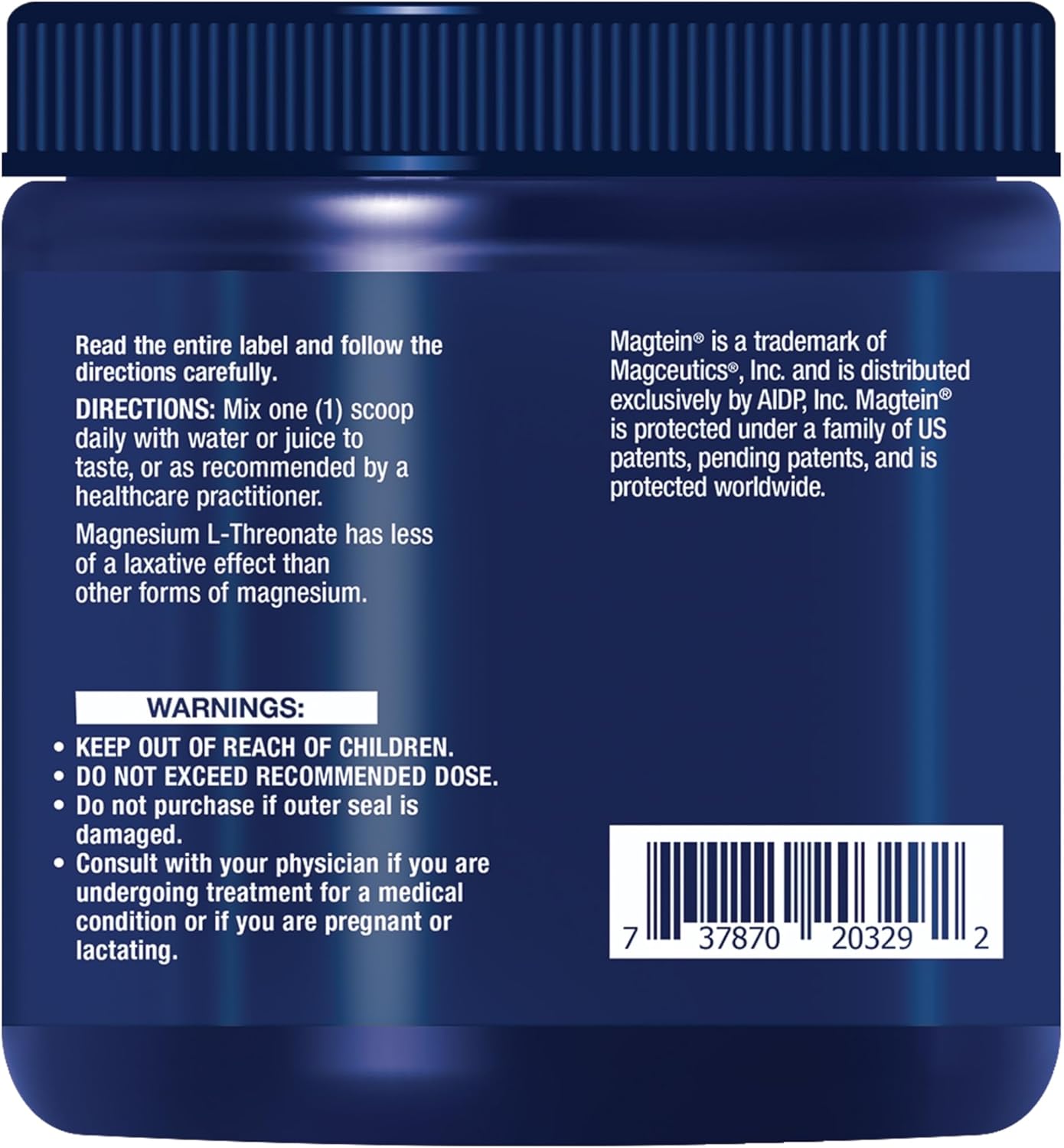 Ultra-Absorbable Neuro-Mag Magnesium L-Threonate Powder - Support Memory, Focus, Cognitive Function & Mood - Tropical Punch Flavor - Gluten-Free, Non-GMO, Vegetarian - 30 Servings