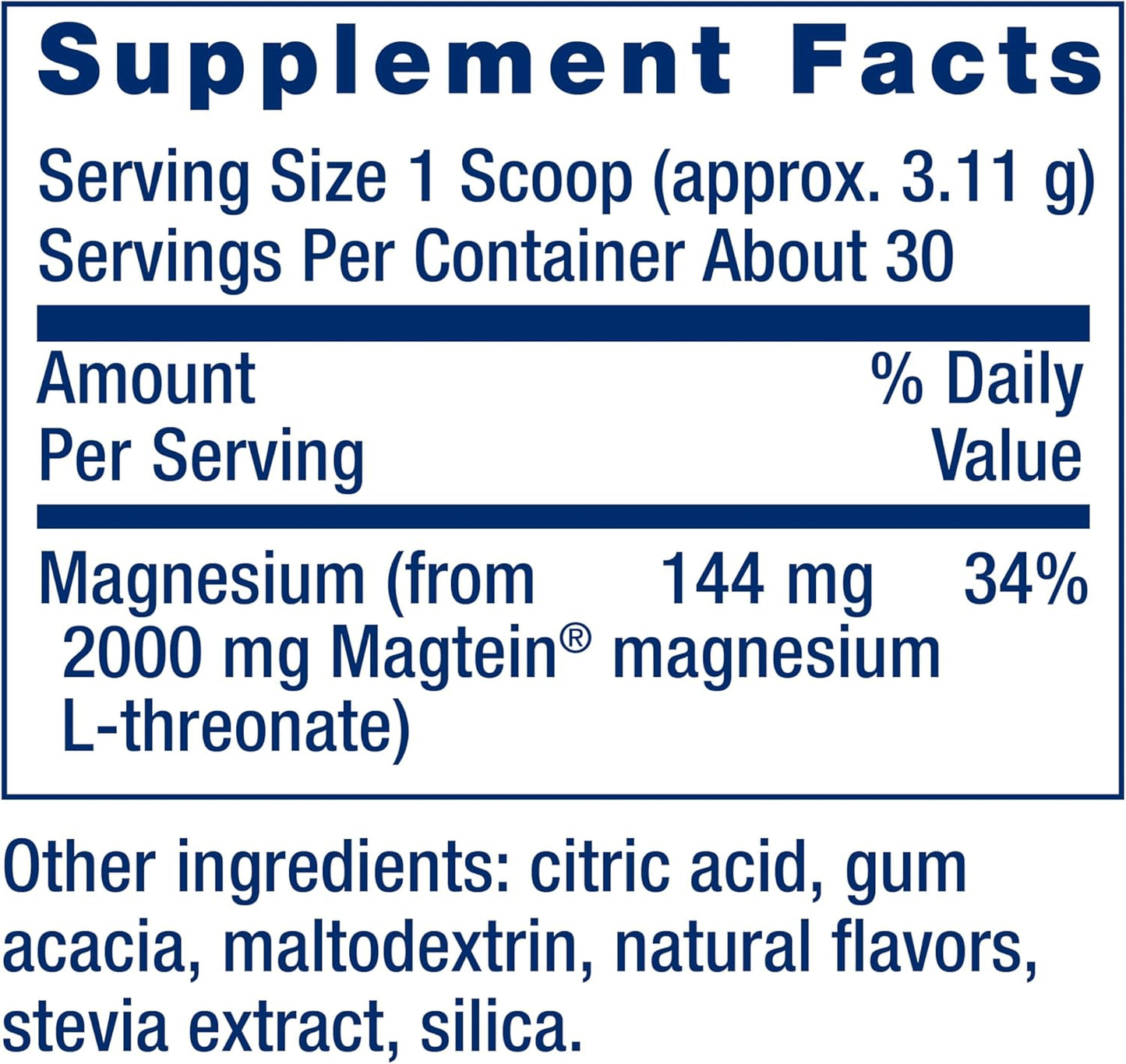 Ultra-Absorbable Neuro-Mag Magnesium L-Threonate Powder - Support Memory, Focus, Cognitive Function & Mood - Tropical Punch Flavor - Gluten-Free, Non-GMO, Vegetarian - 30 Servings