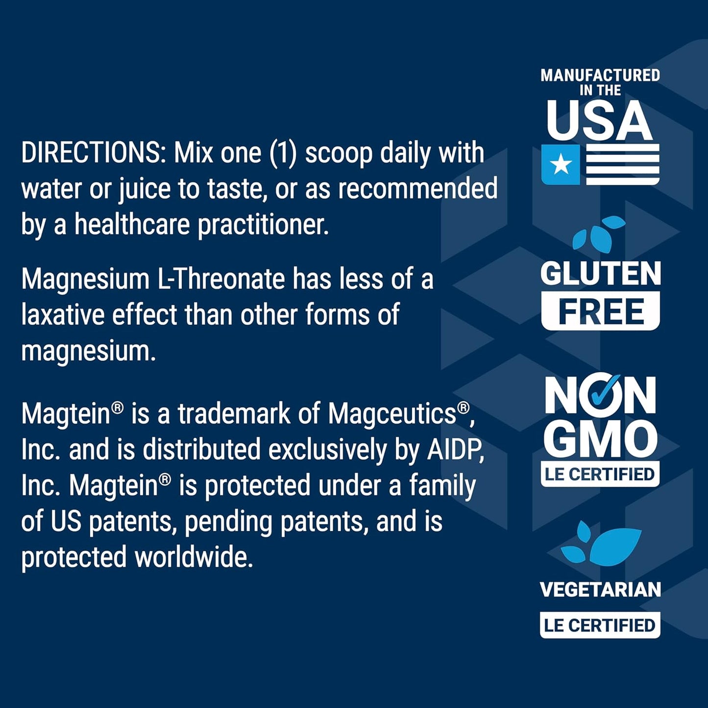 Ultra-Absorbable Neuro-Mag Magnesium L-Threonate Powder - Support Memory, Focus, Cognitive Function & Mood - Tropical Punch Flavor - Gluten-Free, Non-GMO, Vegetarian - 30 Servings