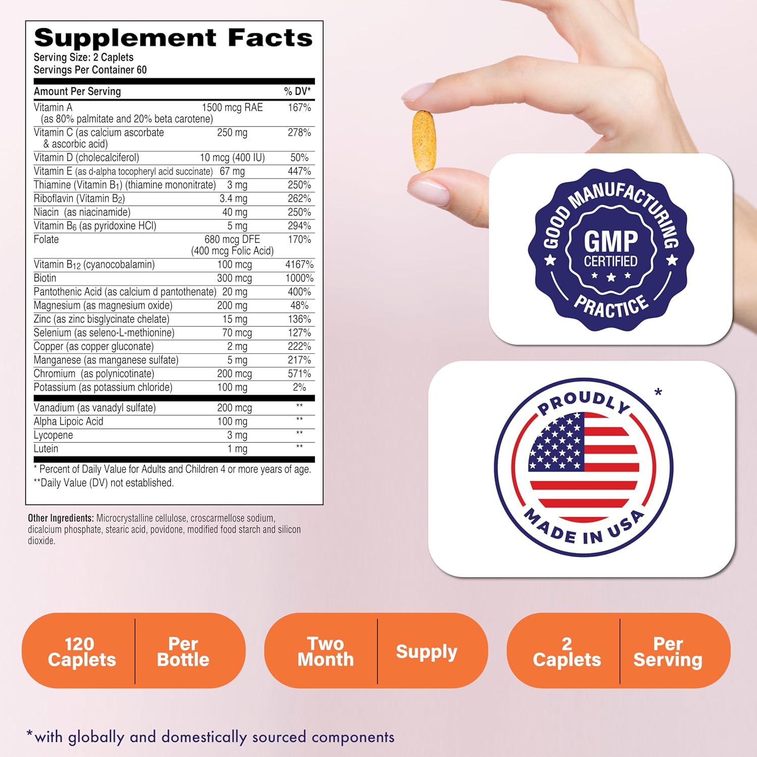 Ultra-Betic Multivitamin 120 Count | Supports Nerve, Vision, Energy | ALA, Lycopene | Non-GMO, Clean Label | Quality Tested