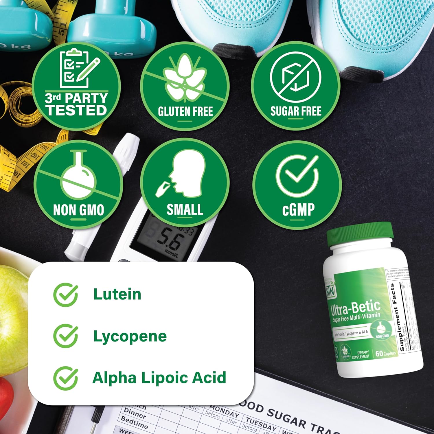 Ultra-Betic Multivitamin 120 Count | Supports Nerve, Vision, Energy | ALA, Lycopene | Non-GMO, Clean Label | Quality Tested