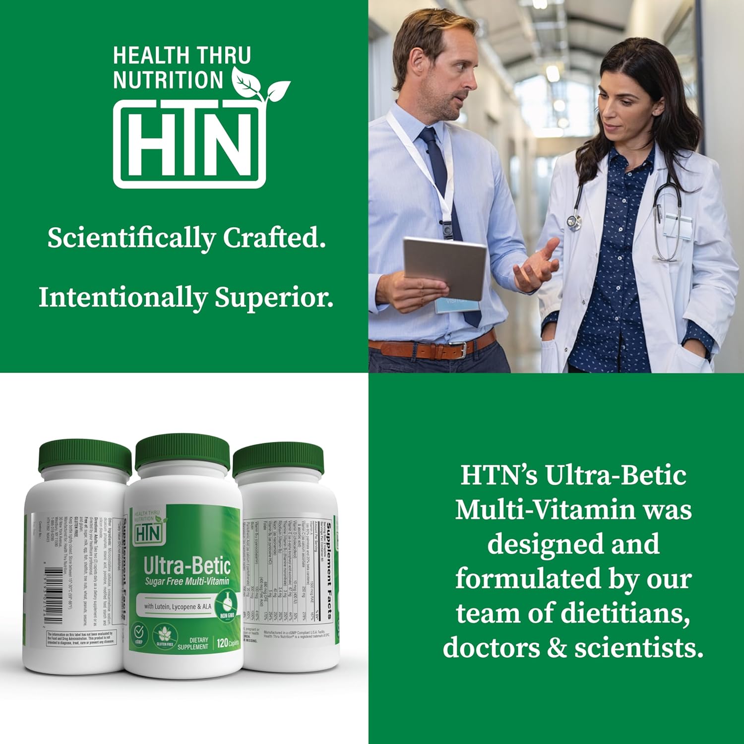 Ultra-Betic Multivitamin 120 Count | Supports Nerve, Vision, Energy | ALA, Lycopene | Non-GMO, Clean Label | Quality Tested