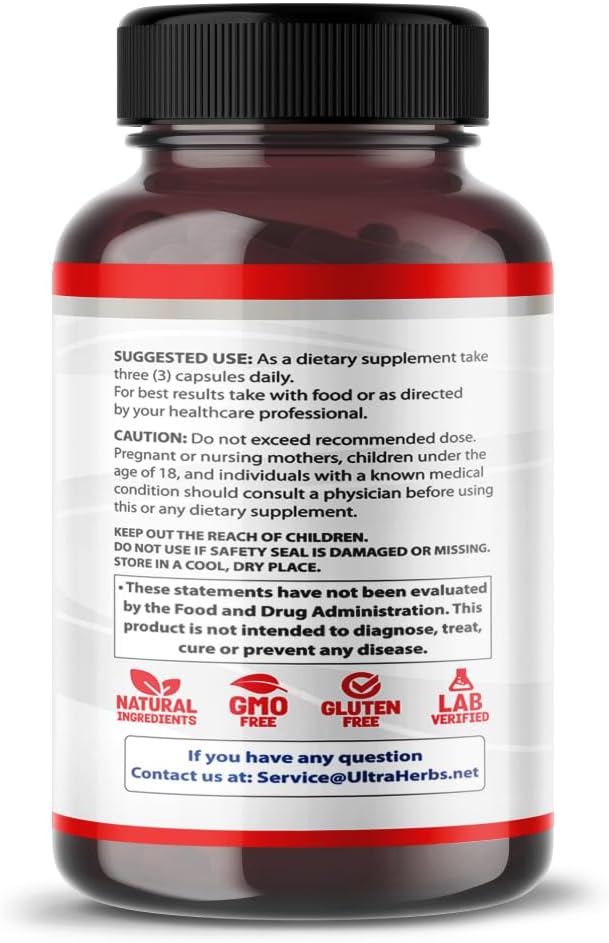 Ultra Herbs Creatine Monohydrate Capsules with L-Arginine, L Citrulline, and Ginseng for Stamina, Energy, and Muscle Growth - 90 Capsules