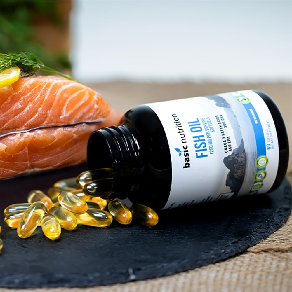 Ultra High Potency Fish Oil Supplement | 1250mg Omega 3 Fatty Acids with EPA & DHA | Hormone-Free, Non-GMO, Gluten-Free | Made in USA