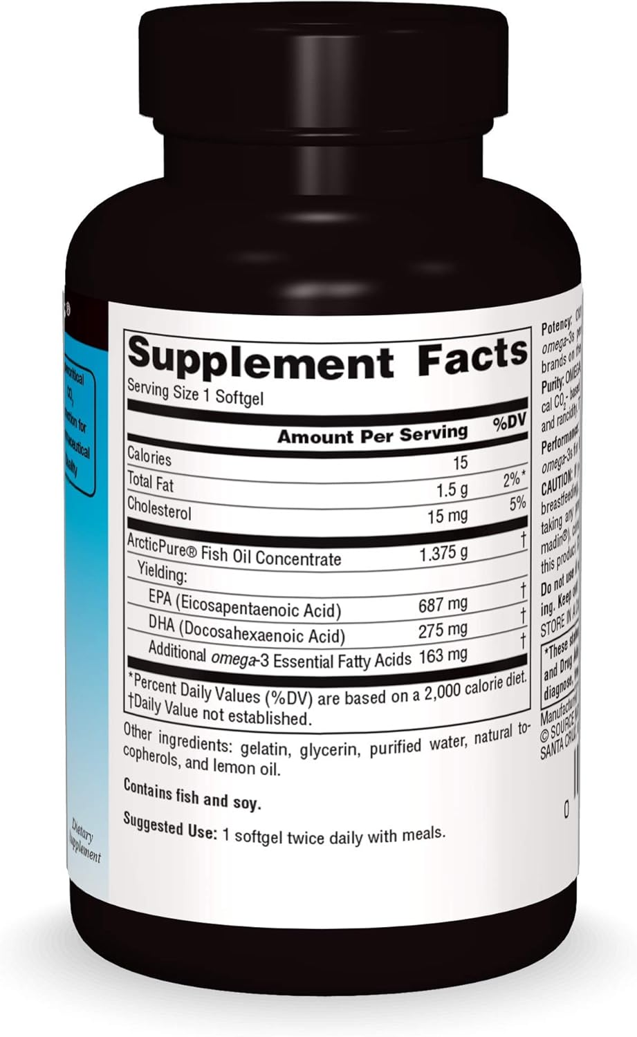 Ultra Potency ArcticPure Omega-3 Fish Oil Softgels - 1125mg EPA + DHA for Heart, Joint, Brain & Immune Health - 30ct