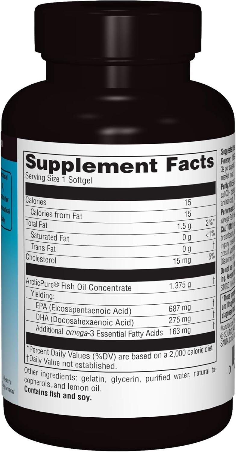 Ultra Potency ArcticPure Omega-3 Fish Oil Softgels - 1125mg EPA + DHA for Heart, Joint, Brain & Immune Health - 30ct