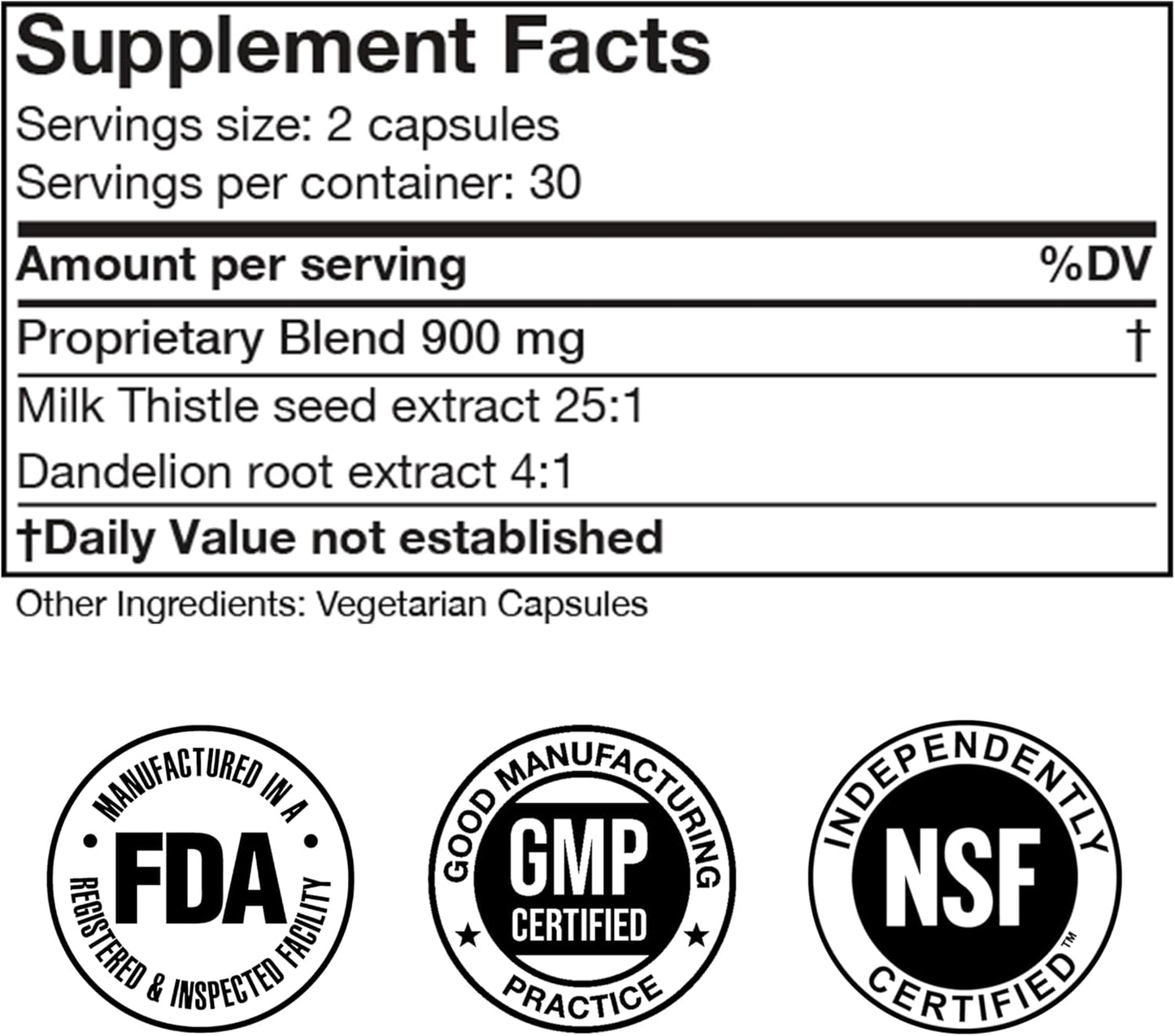 Ultra Potent Milk Thistle Supplement for Liver Detox Support - 15000mg with Dandelion Root - 60 Capsules - FDA-Registered Facility