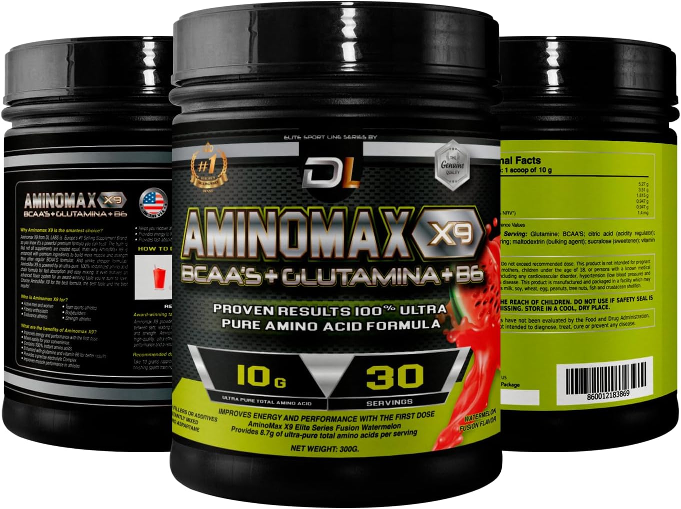 Ultra-Pure BCAA Amino Acids with Glutamine & Vitamin B6 for Muscle Recovery & Immune Support - 30 Servings