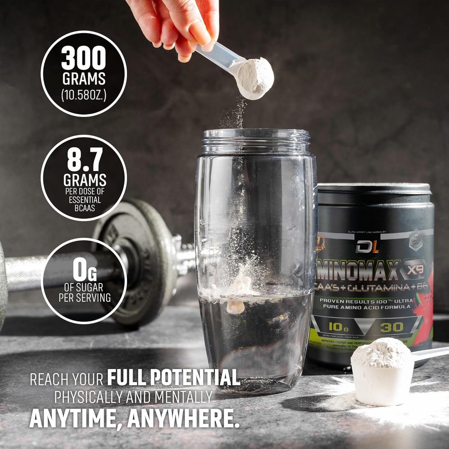Ultra-Pure BCAA Amino Acids with Glutamine & Vitamin B6 for Muscle Recovery & Immune Support - 30 Servings