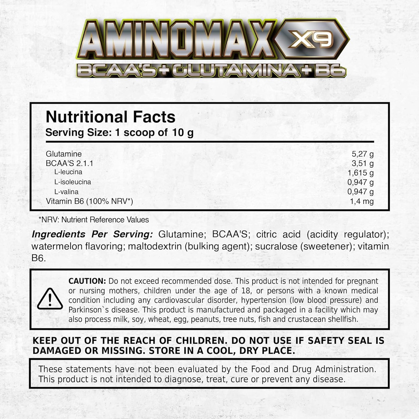 Ultra-Pure BCAA Amino Acids with Glutamine & Vitamin B6 for Muscle Recovery & Immune Support - 30 Servings