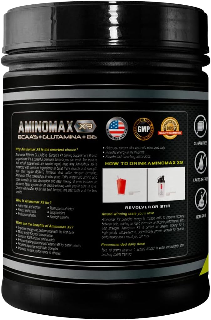 Ultra-Pure BCAA Amino Acids with Glutamine & Vitamin B6 for Muscle Recovery & Immune Support - 30 Servings