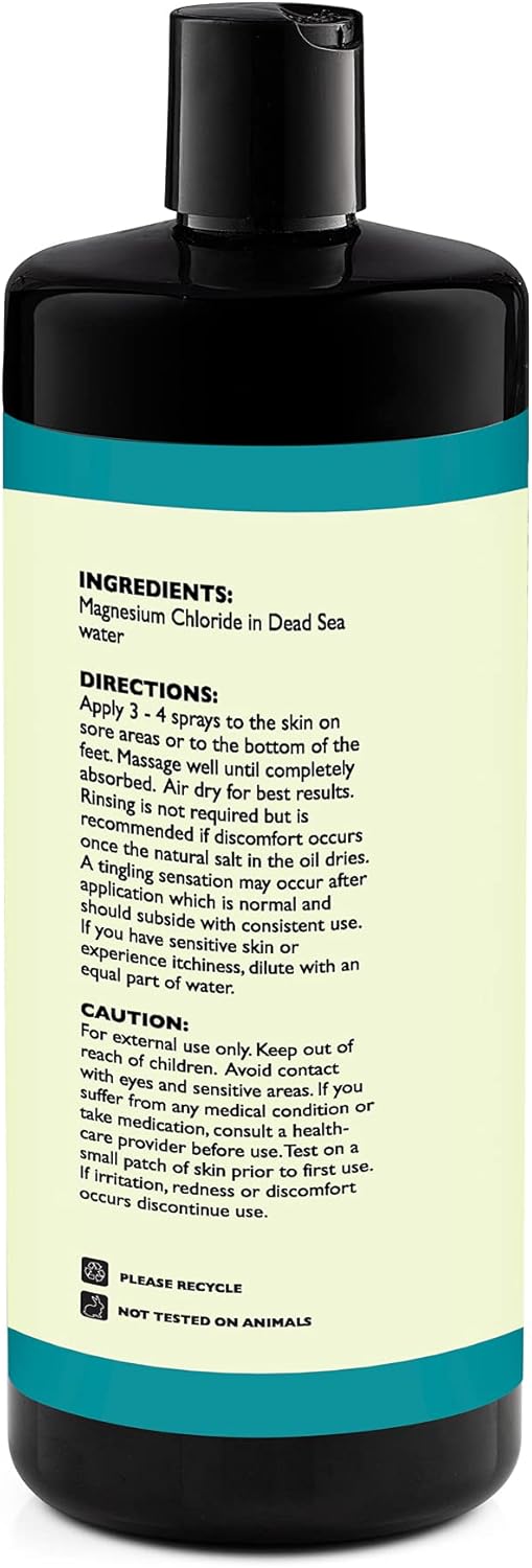 Ultra-Pure Magnesium Spray with 23mg Magnesium per Spray - 8 oz. Bottle of Aromasong Extra Strength Magnesium Oil