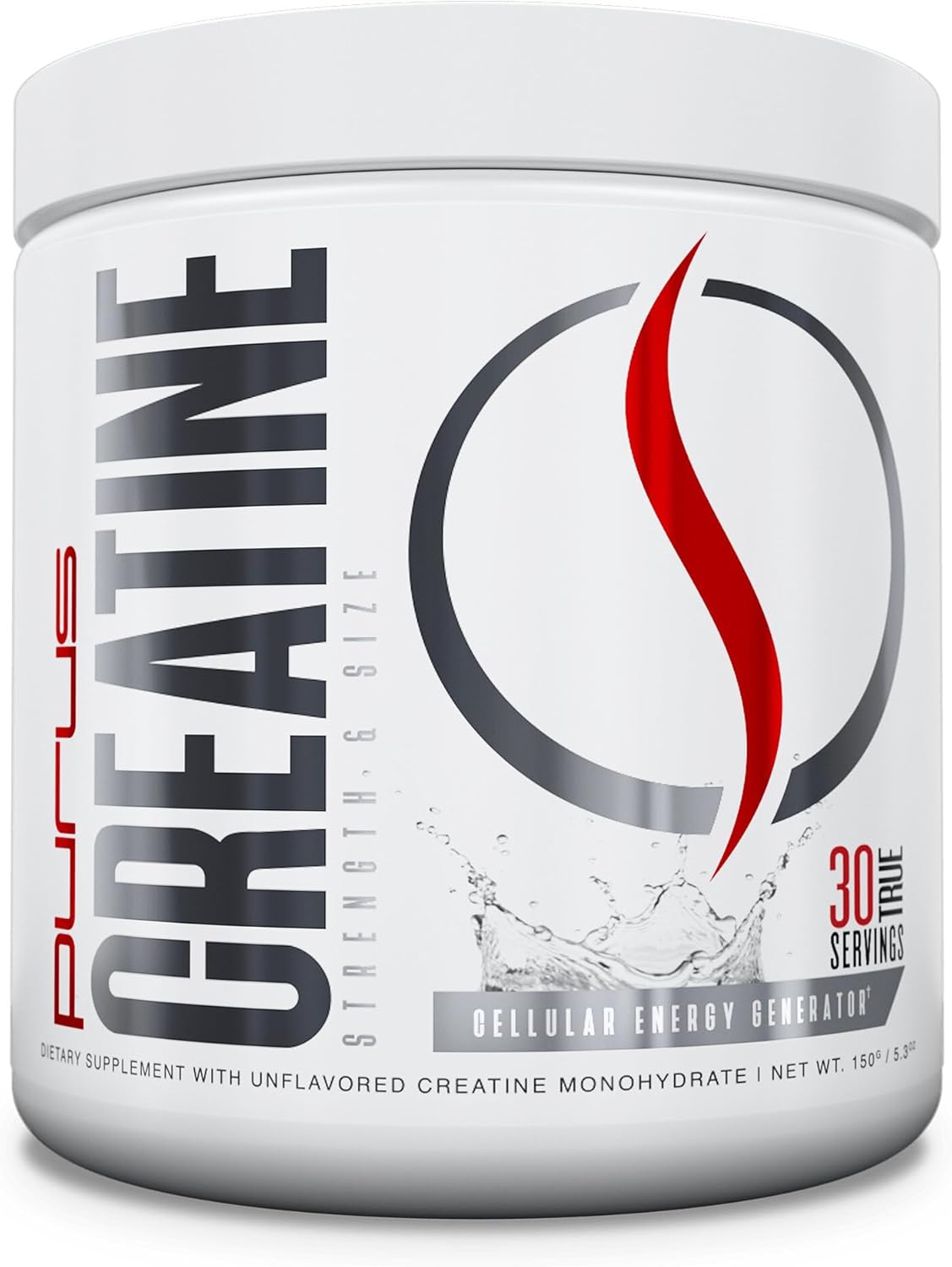 Ultra Pure Micronized Creatine Powder for Strength, Mass, Power, Recovery - 30 Servings, Unflavored - Purus Labs Foundation Series