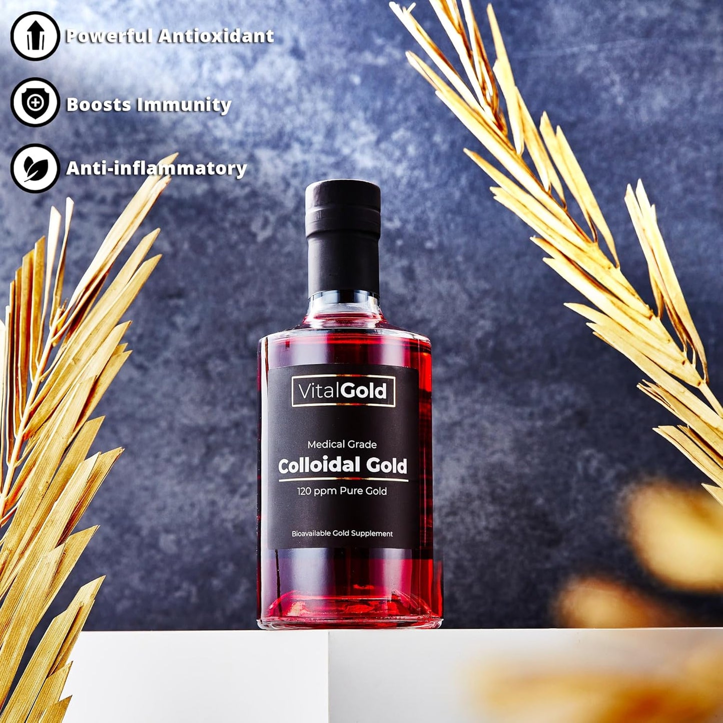 Ultra Strength 500ml Vital Gold Colloidal Gold Supplement - 120 PPM Formula for Optimal Health