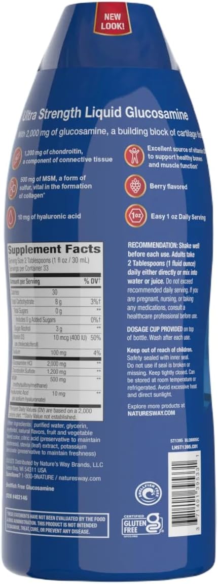 Ultra Strength Joint Support Supplement with Glucosamine, Chondroitin, and MSM - 33.8 Fl Oz