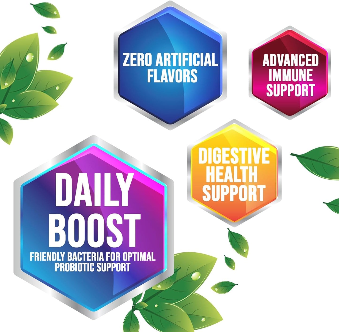 Ultra Strength Probiotic Supplement with 60 Billion CFU, 10 Strains - Digestive & Immune Health Support - 120 Capsules