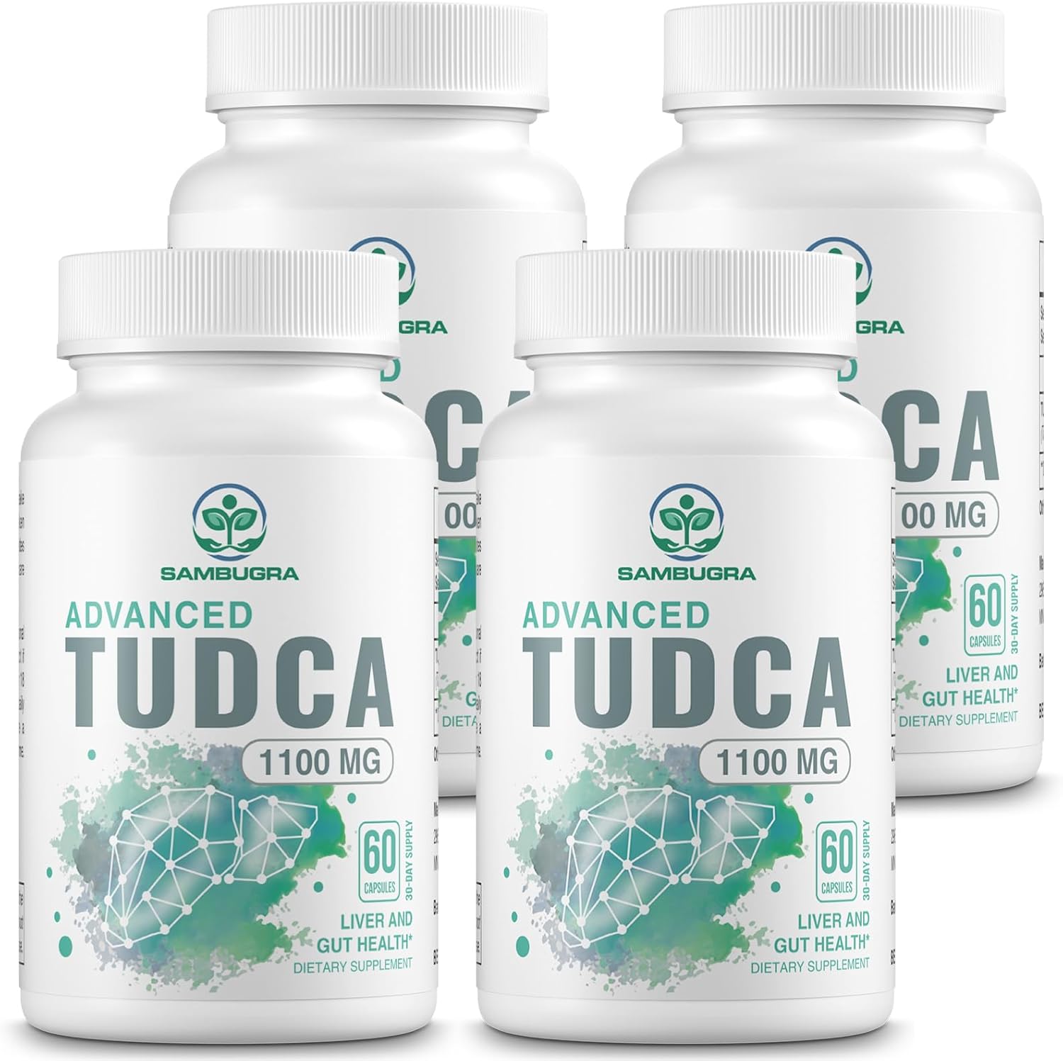 Ultra Strength Sambugra Advanced TUDCA 1100mg Liver Supplements - 3rd Party Tested for Liver Cleanse Detox & Repair - 240 Capsules x 4 Pack