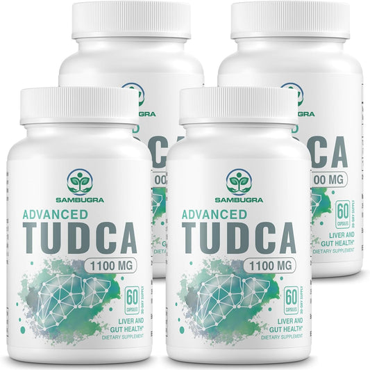 Ultra Strength Sambugra Advanced TUDCA 1100mg Liver Supplements - 3rd Party Tested for Liver Cleanse Detox & Repair - 240 Capsules x 4 Pack