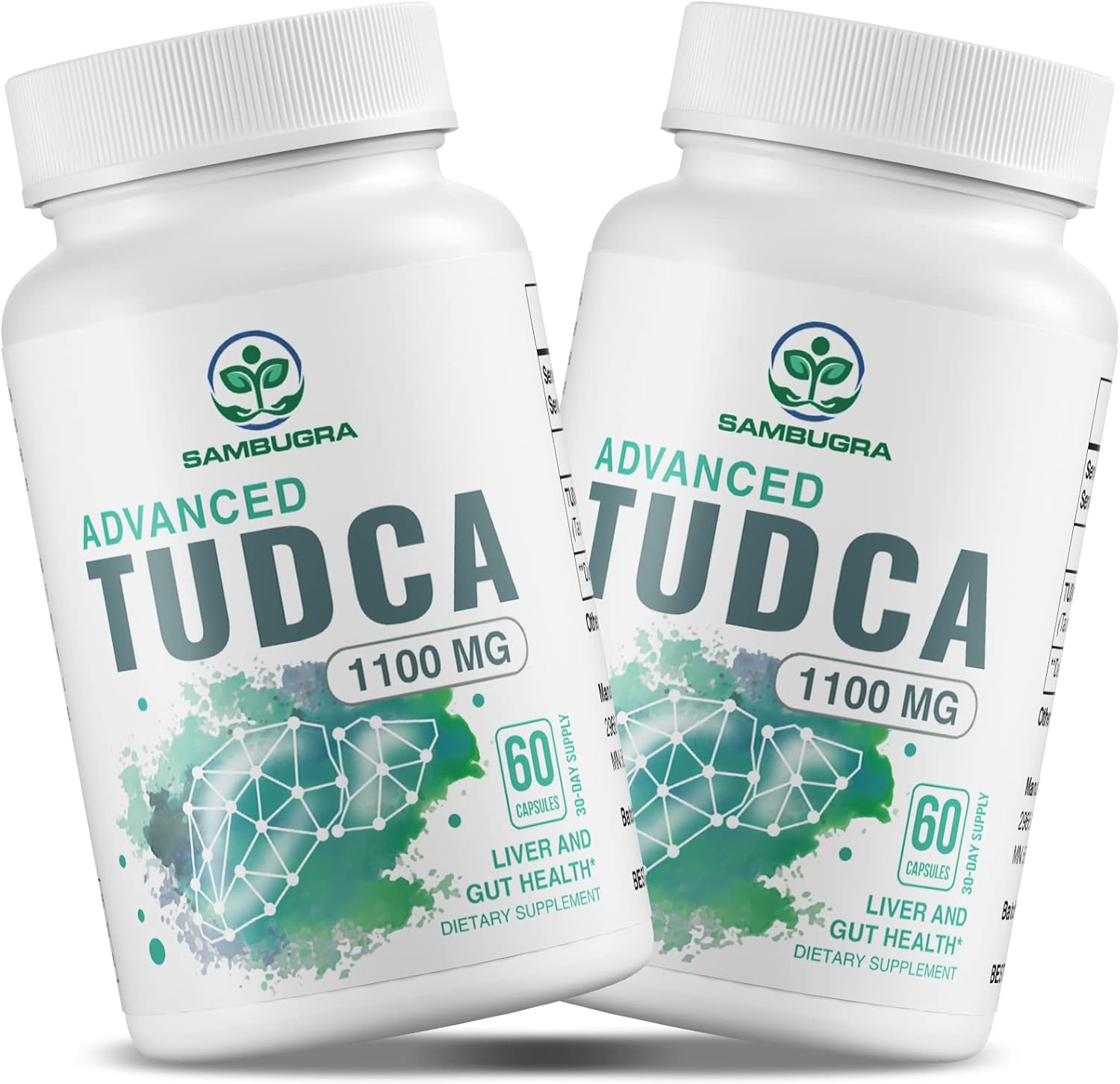 Ultra Strength Sambugra TUDCA Liver Support Supplement - 1100mg, 3rd Party Tested for Liver Cleanse, Detox & Repair - 120 Capsules (2 Pack)
