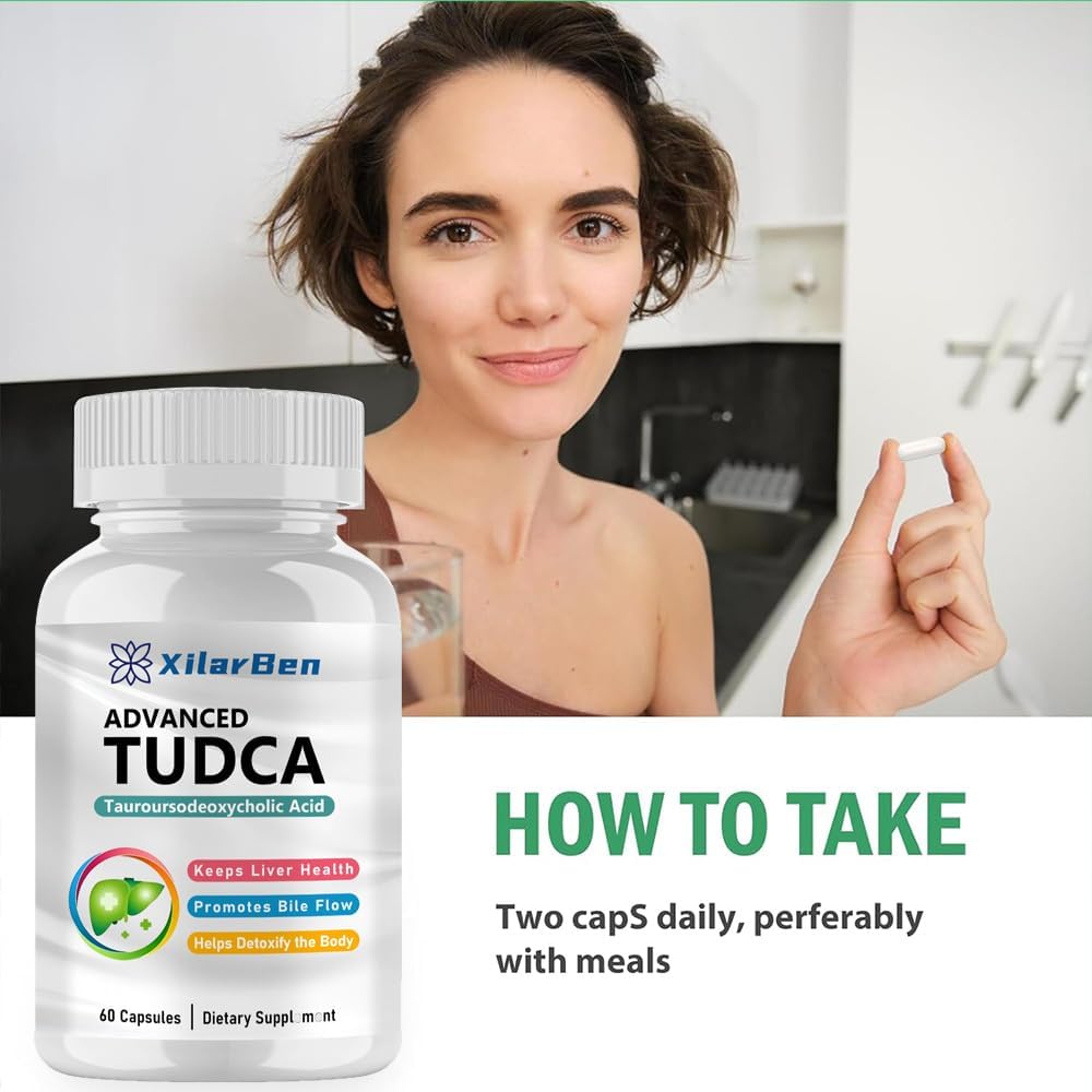 Ultra Strength TUDCA Supplement for Liver Support, Detox, and Repair - 1000mg Bile Salt - 60 Capsules