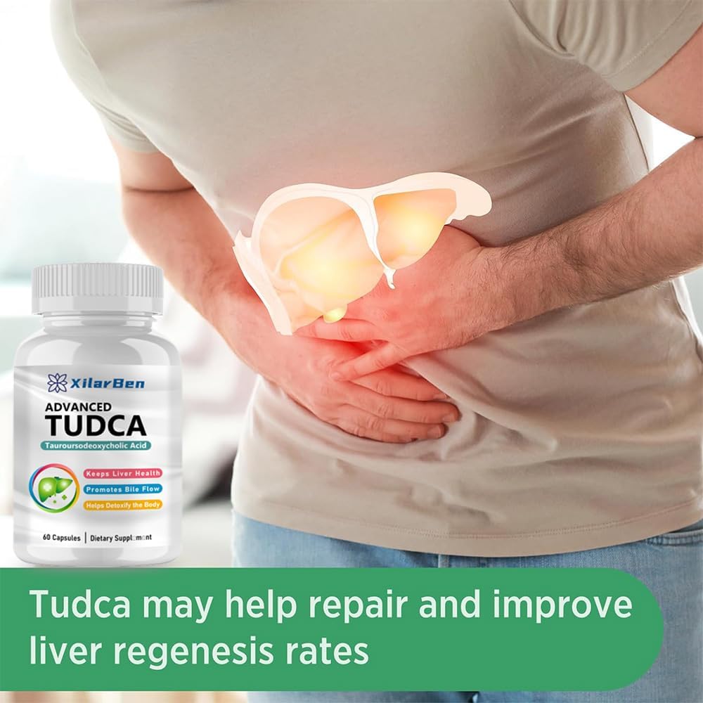 Ultra Strength TUDCA Supplement for Liver Support, Detox, and Repair - 1000mg Bile Salt - 60 Capsules