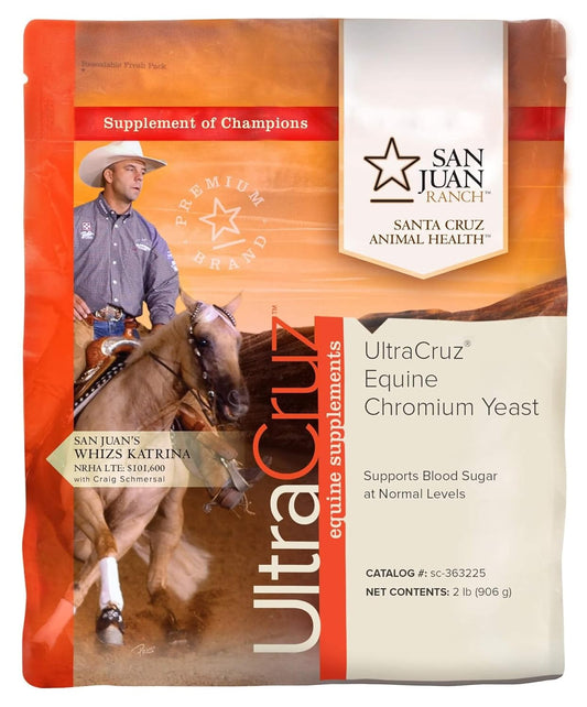 UltraCruz Equine Chromium Yeast Powder Supplement for Horses - 2 lb (454 Days)