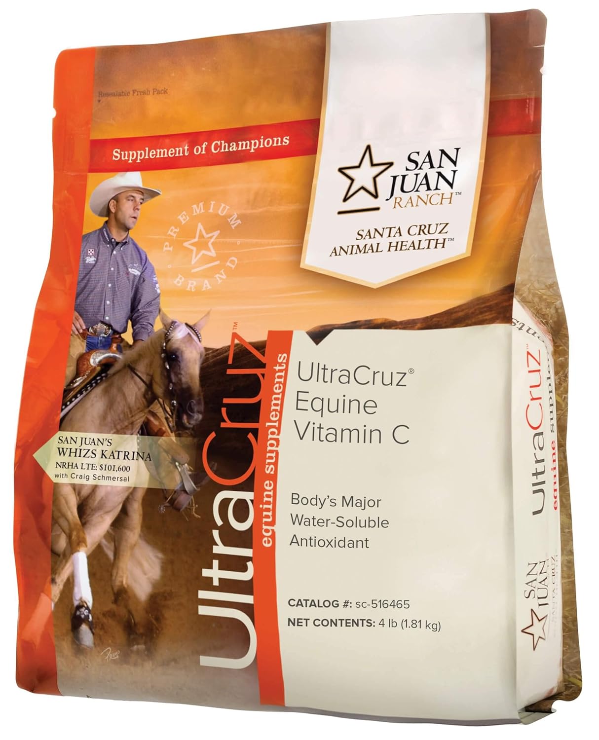 UltraCruz Equine Vitamin C Supplement for Horses - 4 lb Pellet - 32 Day Supply
