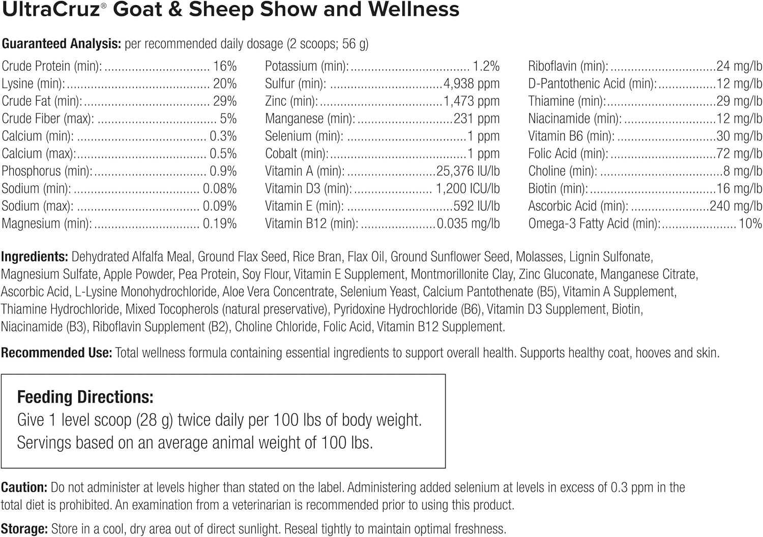 UltraCruz Goat and Sheep Show and Wellness Supplement, 10 lb Size