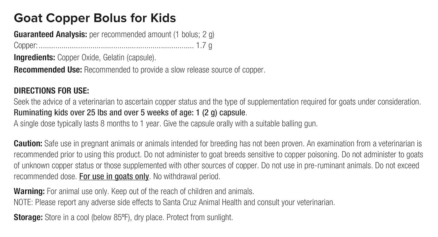 UltraCruz Goat Copper Bolus Supplement for Kid Goats - 100 Count x 2 Grams, sc-364925