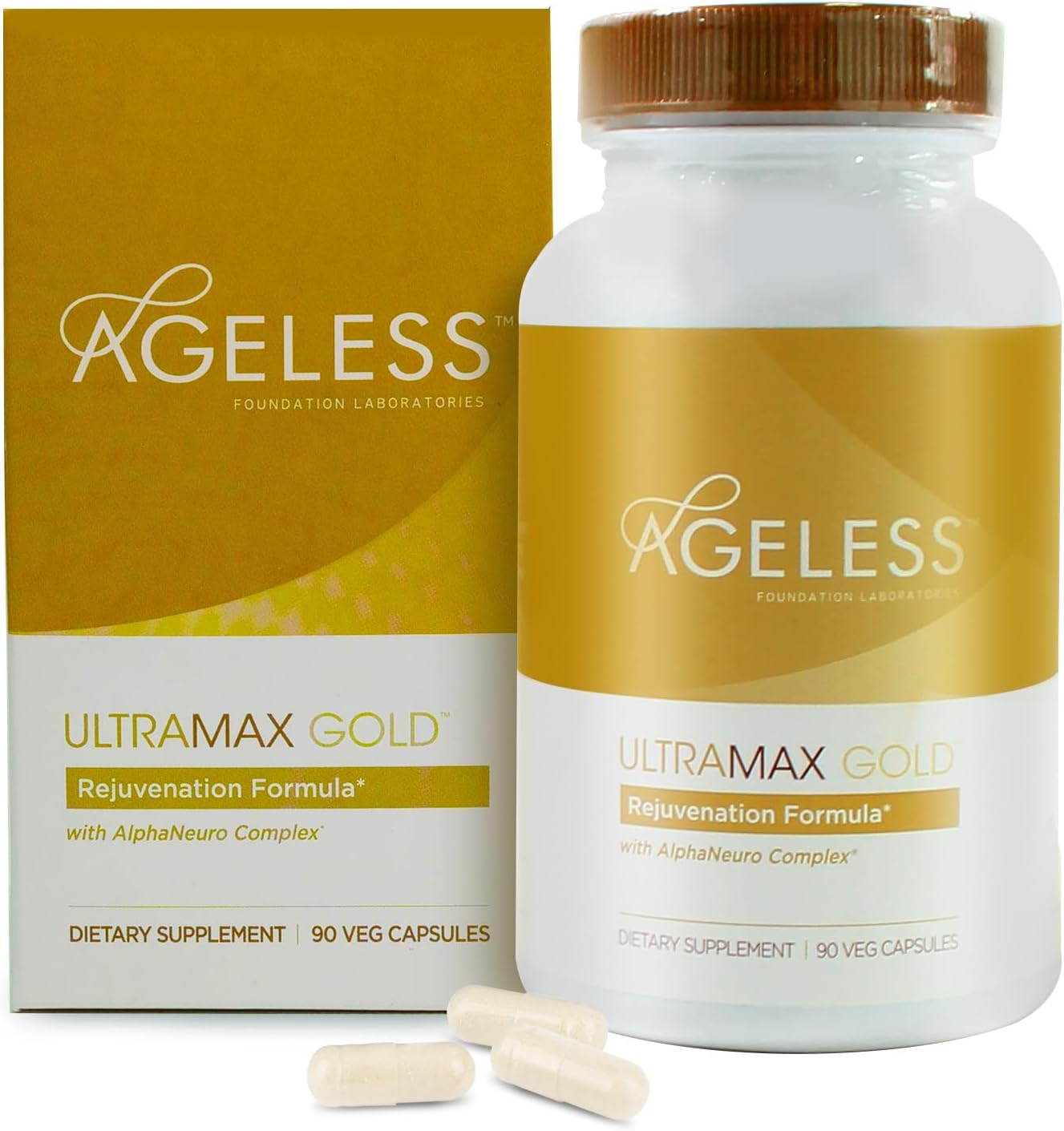 UltraMAX Gold™ Capsules: HGH Anti-Aging Supplement for Women - Supports Immune Health, Skin Tone, Sleep, Weight Management - 90 Capsules