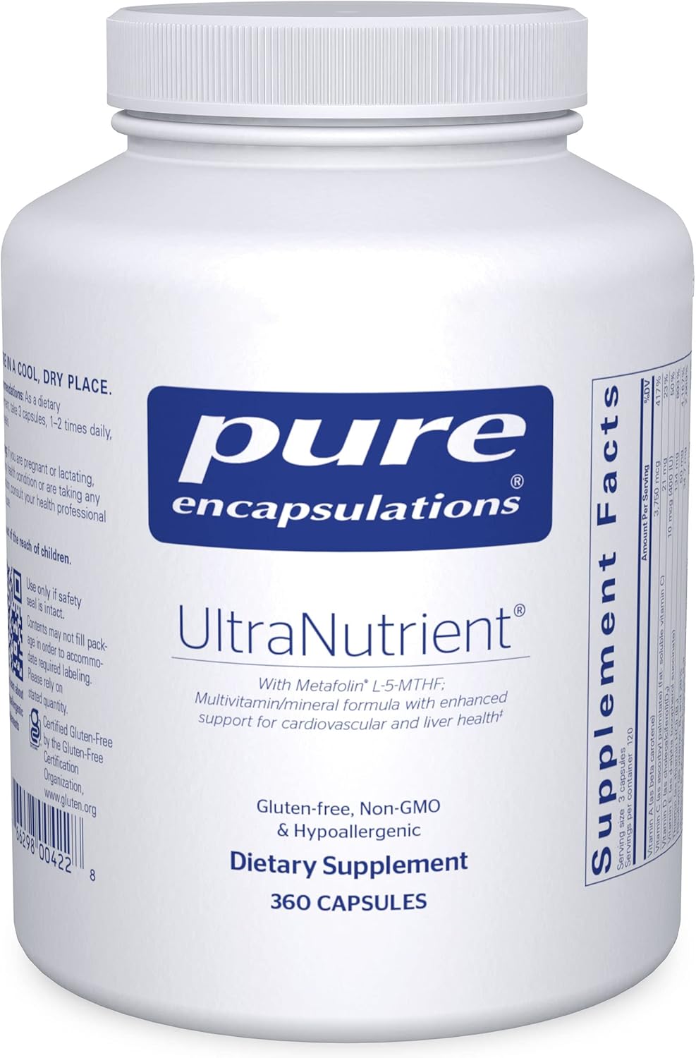 UltraNutrient Multivitamin & Mineral Supplement for Antioxidants with Vitamin C, CoQ10 - Supports Liver & Heart Health - 360 Capsules - Gluten Free